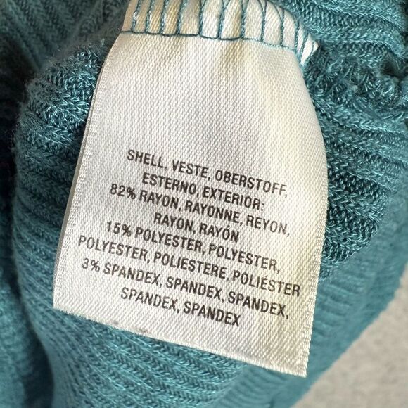 Anthropologie Vanessa Virginia Women Small Cowl Neck Sleeveless Top Green Ribbed - Picture 5 of 7